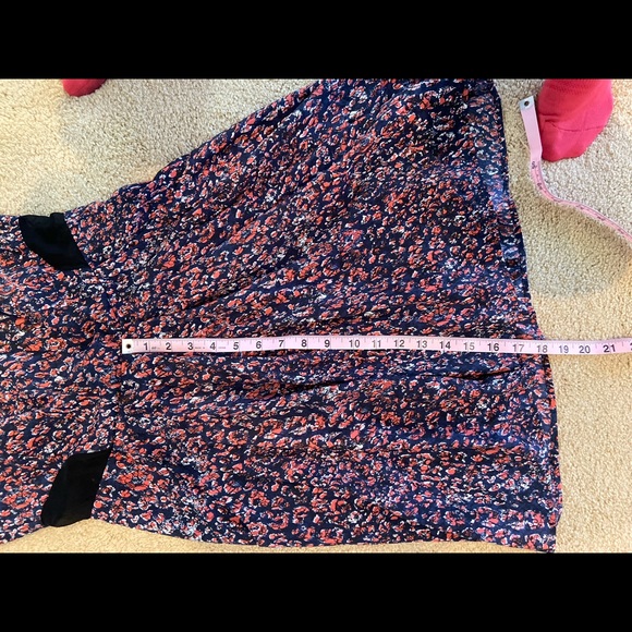 BCBG -Navy Red Pattern Black Mesh Cutout Dress - Picture 5 of 5